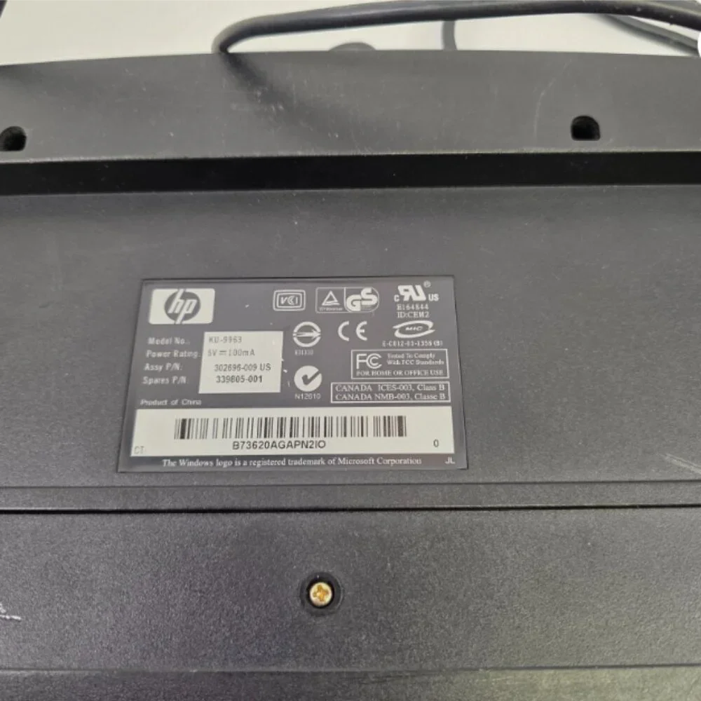 Hewlett Packard HP Wired USB Multimedia KU-9963 Keyboard TESTED